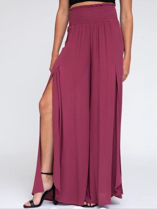 Rewash Pants - Front Wrap Wide Leg Pant - Brick